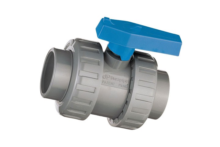 plastic ball valve isolated on white background