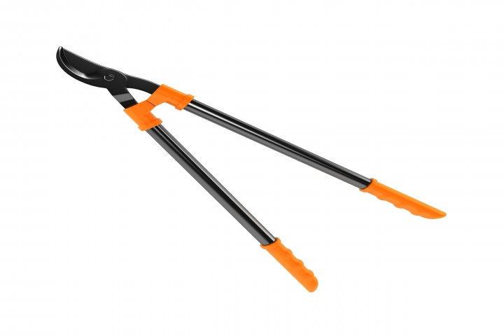 branch cutter long handled pruning shears on white background