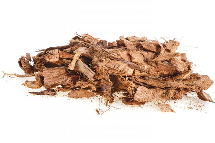 coconut husk chip block isolated on white background