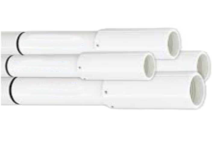 white color column pipe isolated on white background