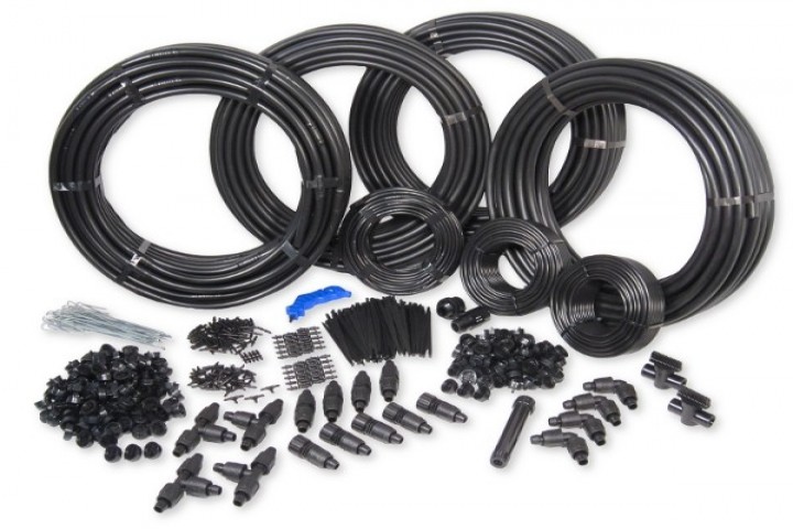 drip system parts isolated on white background