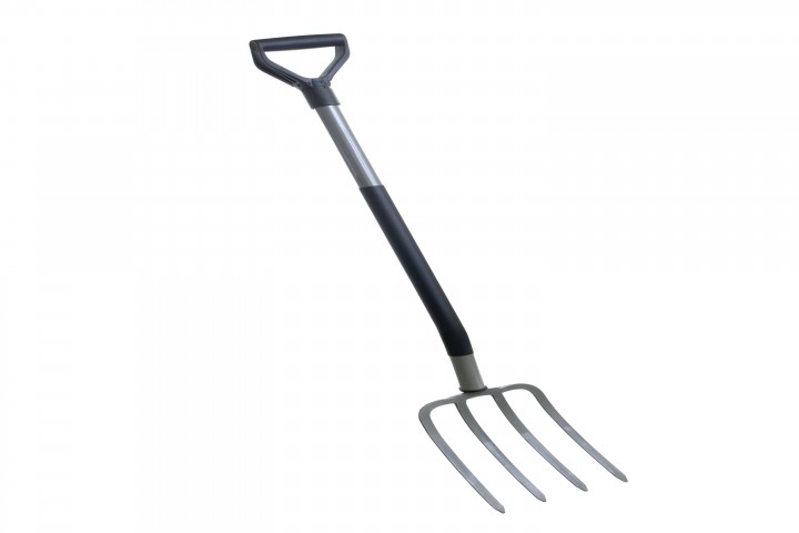 pitchfork shot over white background