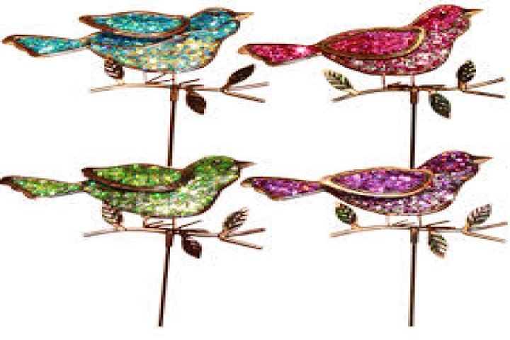birds seating on sticks 