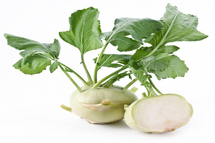 knol knol kohlrabi on a white background