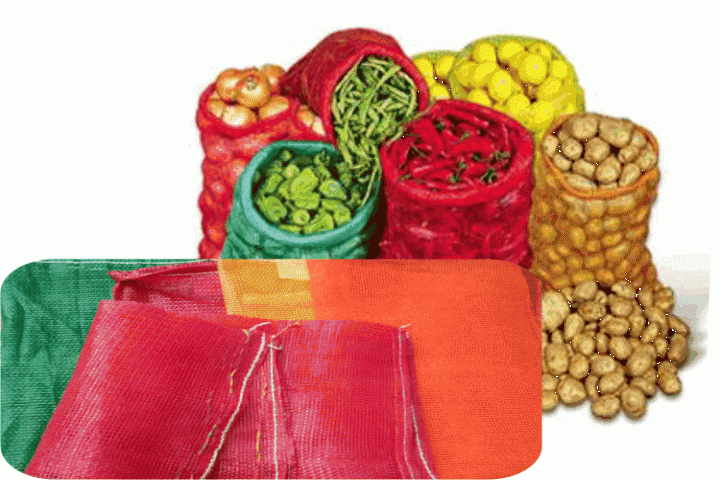 fruits vegetable-filled in leno bags 