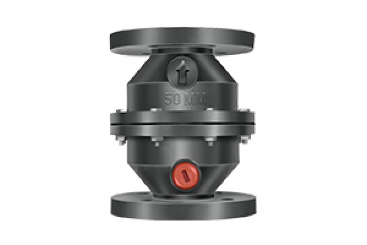 black color plastic non retun valve on white background