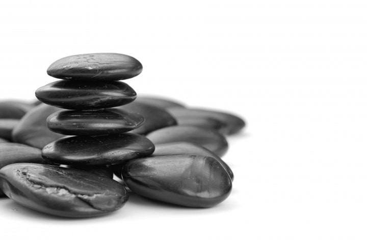 zen stones on the white background