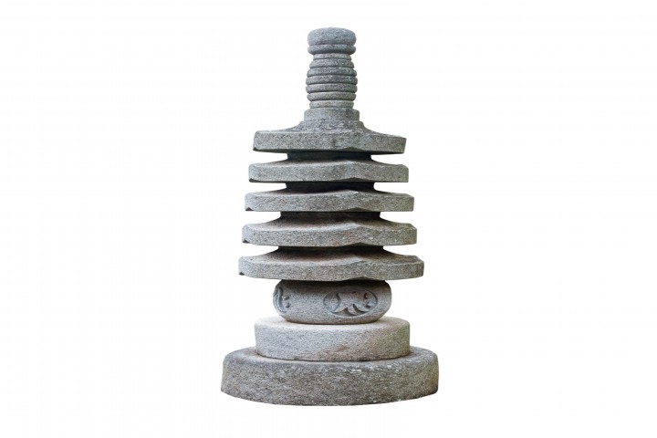 stone pagoda against white background