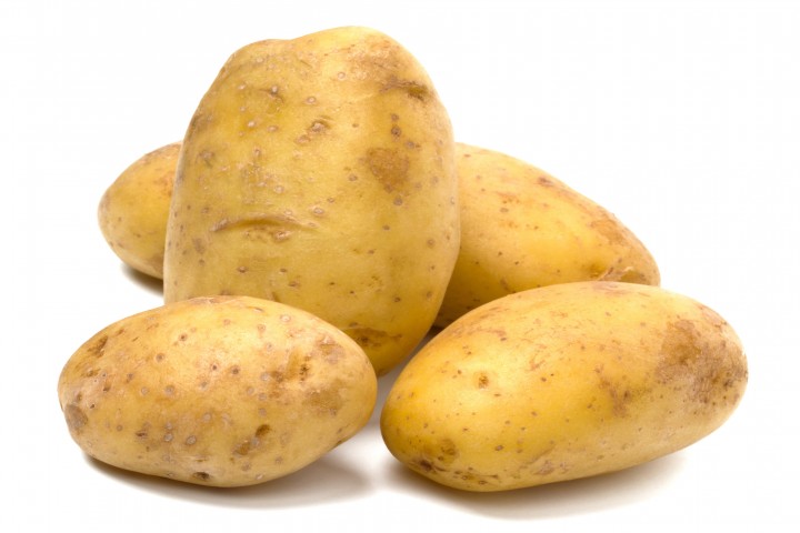 new potatoes on white background
