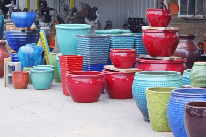 colorful pots