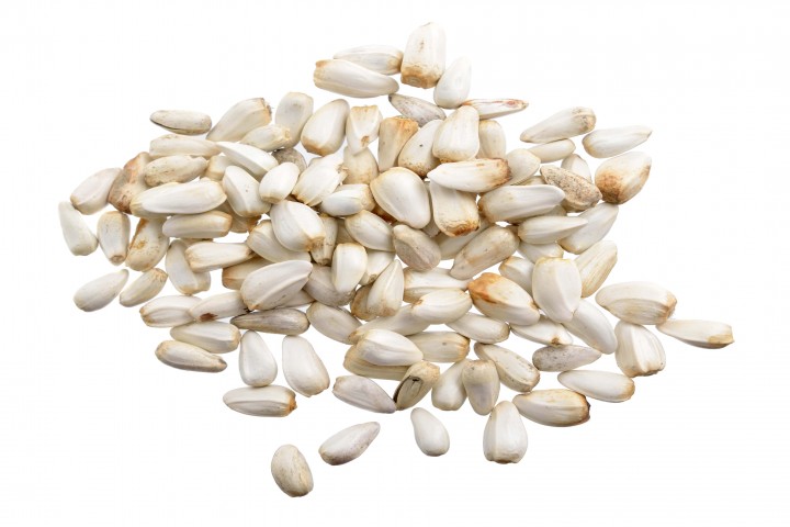 safflower sunflower seeds isolated on white