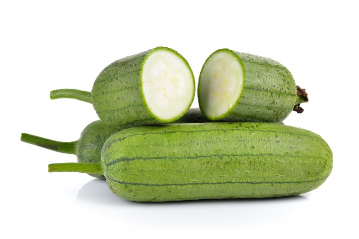 sponge gourd on white background