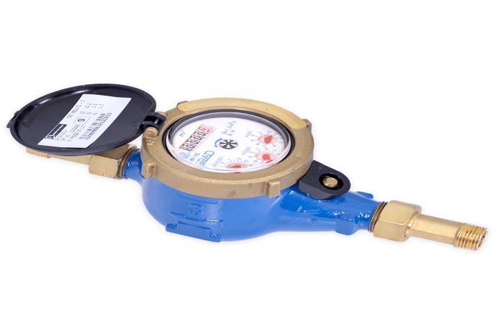 water meters blue water meter isolated on white background